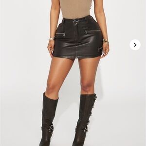 Black Leather Mini Skirt